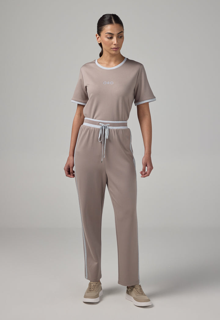 Choice Contrast Straight Cut Trousers Vison