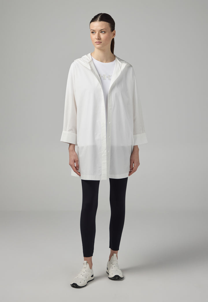 Choice Solid Long Sleeve Monogram Light Jacket  Off White