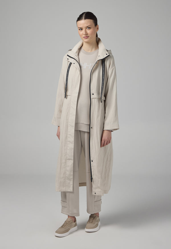 Choice Solid Long Sleeve Midi Coat Grey