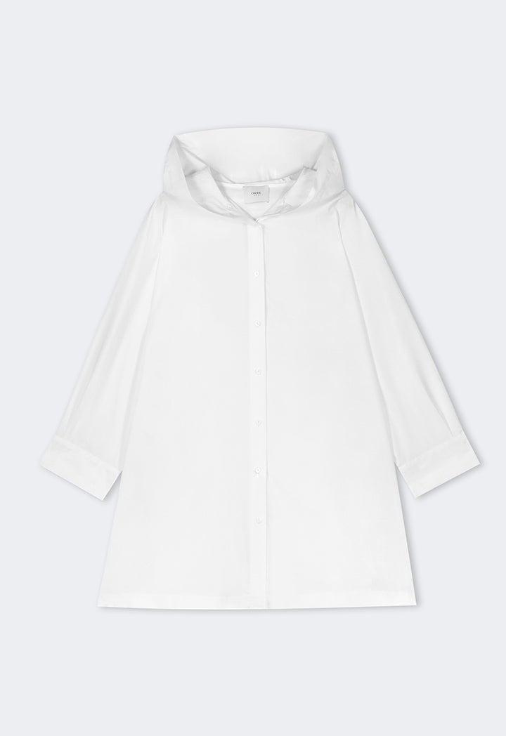 Choice Solid Long Sleeve Monogram Light Jacket  Off White