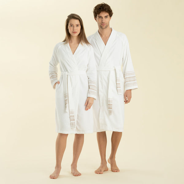 Chakra Derin Bamboo Unisex Bathrobe Beige