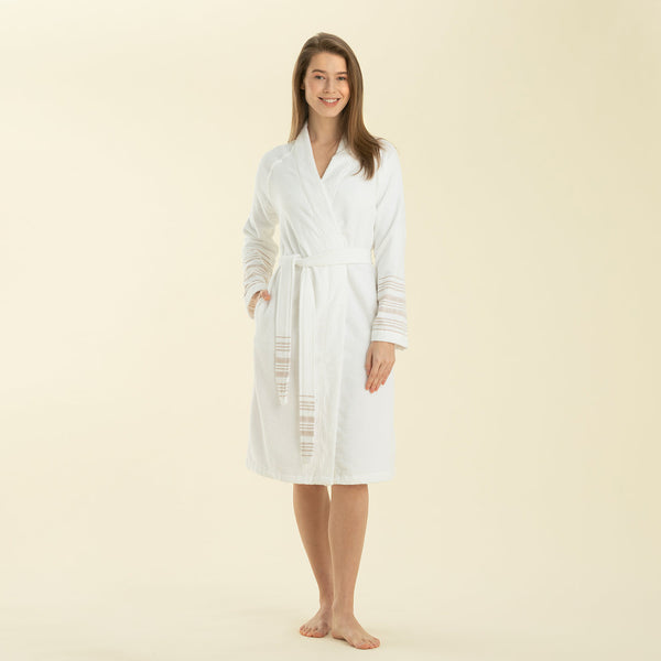 Chakra Derin Bamboo Unisex Bathrobe Beige