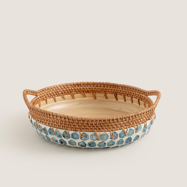 Chakra Hanoi Capiz Dekorative Deep Bowl 30 Cm White