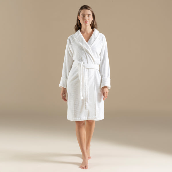 Chakra Eva Cotton Unisex Bathrobe White
