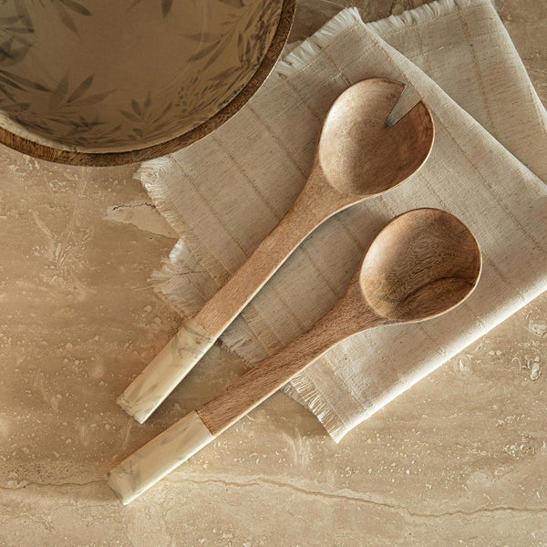 Chakra Lorenza Salad Serving Set Beige