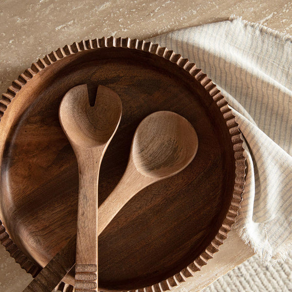 Chakra Simple Nature Salad Serving Set Natural