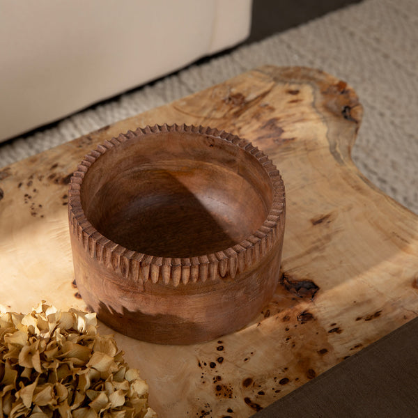 Chakra Simple Nature Decorative Bowl 20 Cm Natural