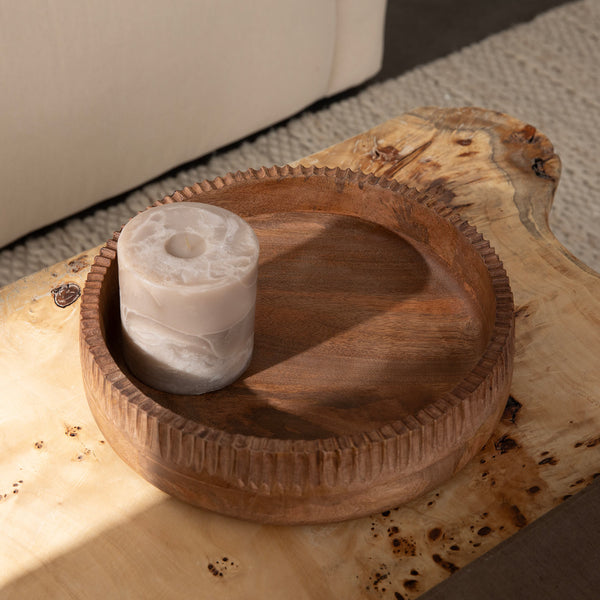 Chakra Simple Nature Decorative Bowl 30 Cm Natural