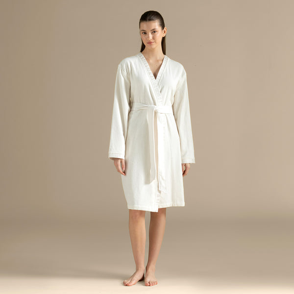 Chakra Perla Unisex Bathrobe Ecru