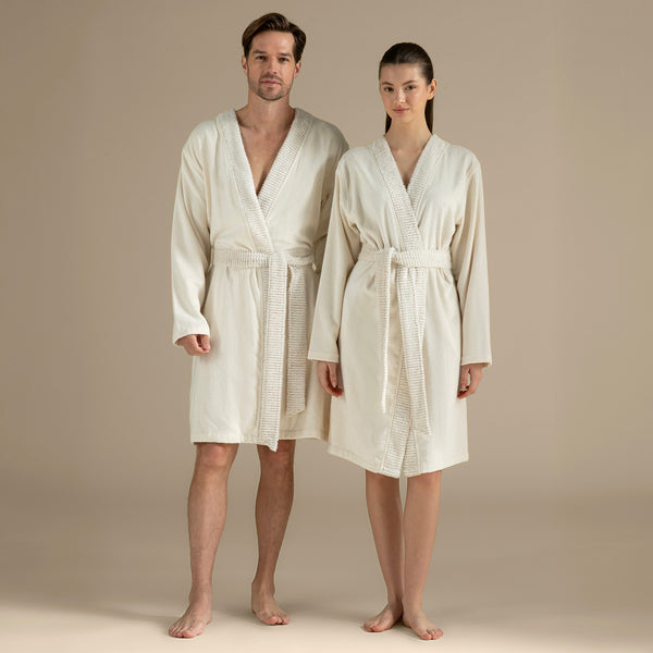 Chakra Soire Unisex Bathrobe Natural