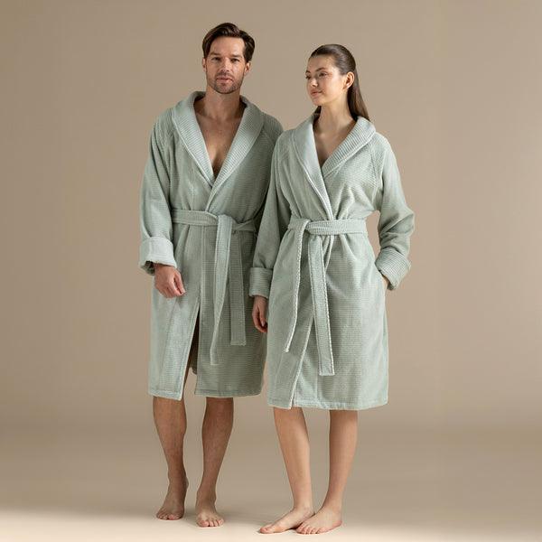 Chakra Eva Cotton Unisex Bathrobe Light Green