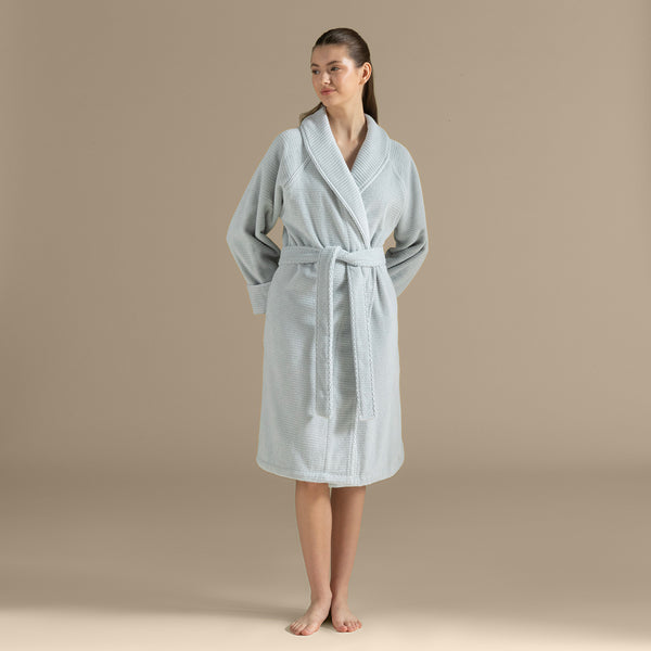 Chakra Eva Cotton Unisex Bathrobe Blue