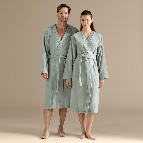 Chakra Floss Unisex Bathrobe  Light Green
