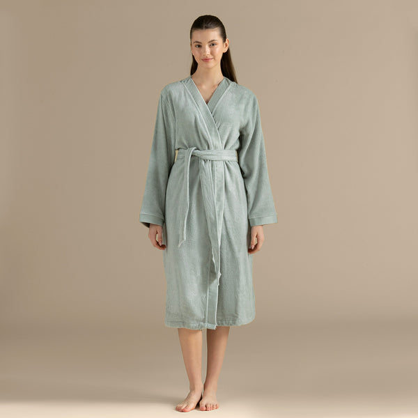 Chakra Floss Unisex Bathrobe  Light Green