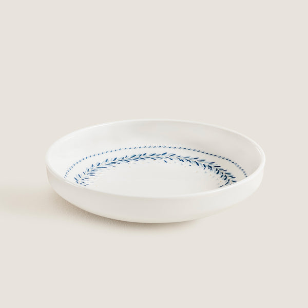 Chakra Peilon Deep Plate 18 Cm Blue - White