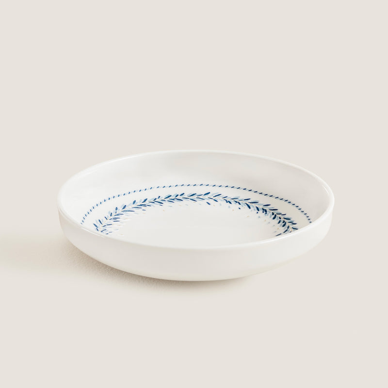 Chakra Peilon Deep Plate 18 Cm Blue - White