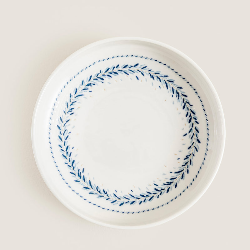 Chakra Peilon Deep Plate 18 Cm Blue - White
