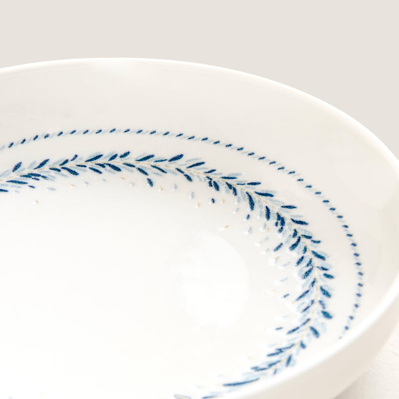 Chakra Peilon Deep Plate 18 Cm Blue - White