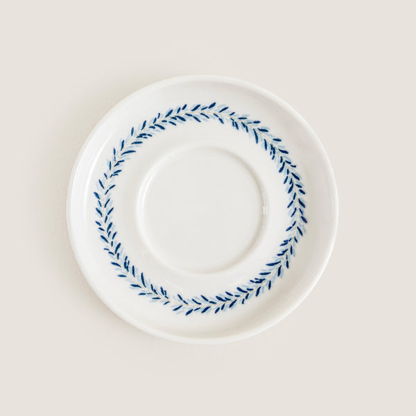 Chakra Flower Tea Plate Blue - White