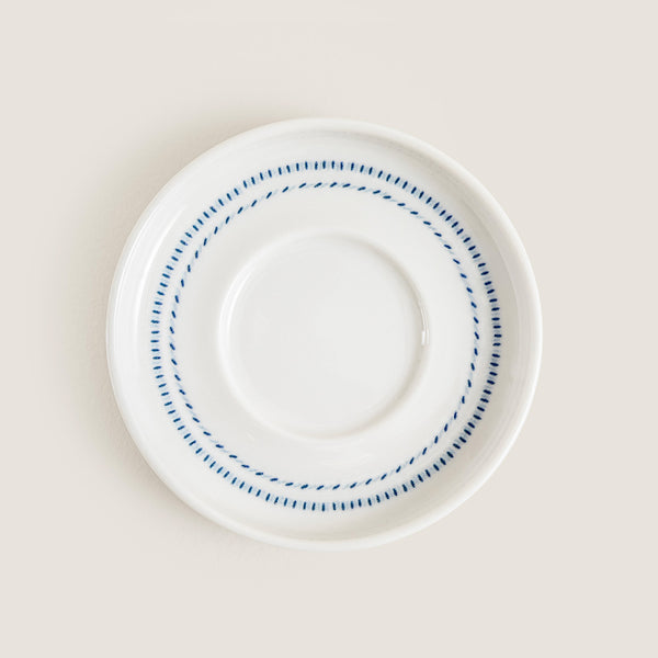 Chakra Dots Tea Plate Blue - White
