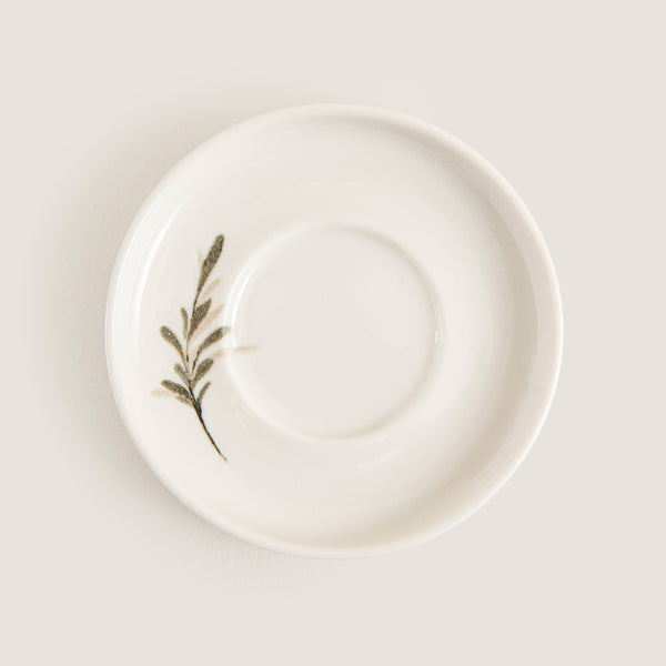 Chakra Oliva Branch Tea Plate Olive