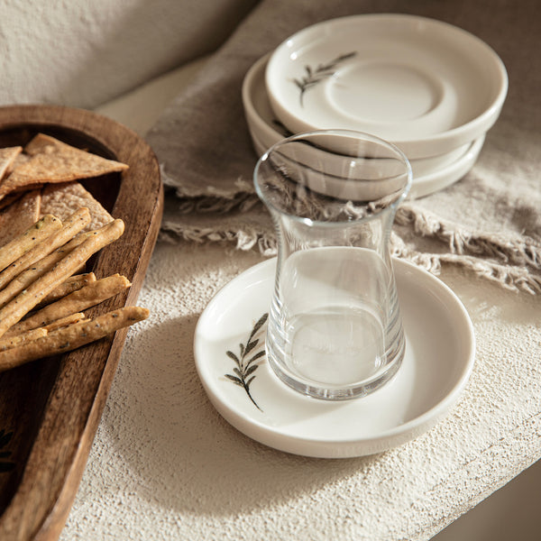 Chakra Oliva Branch Tea Plate Olive