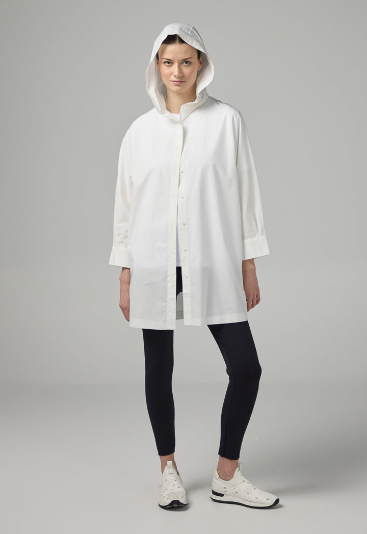 Choice Solid Long Sleeve Monogram Light Jacket  Off White