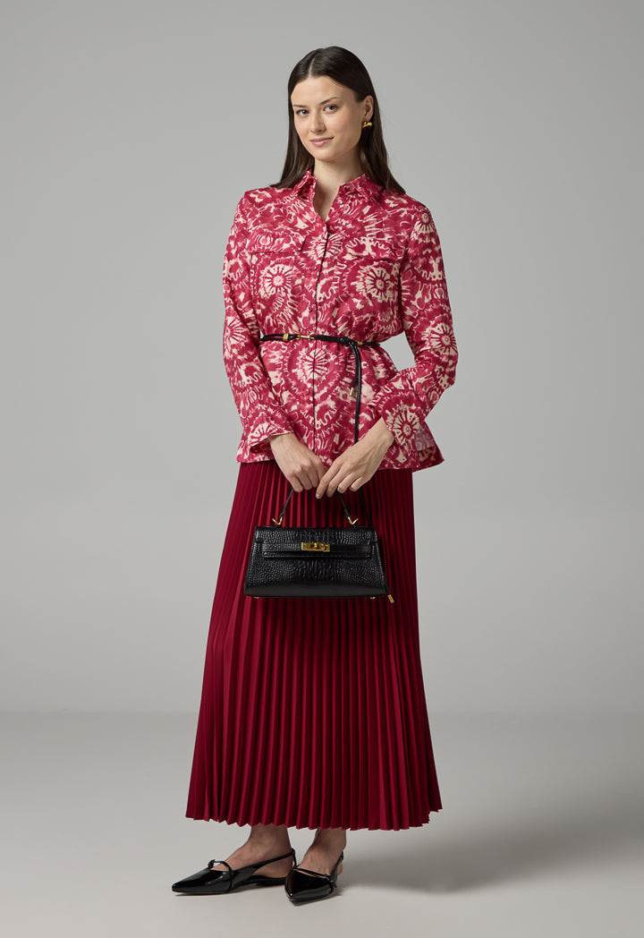 Choice Front Flap Pockets Printed Shirt Multi Color