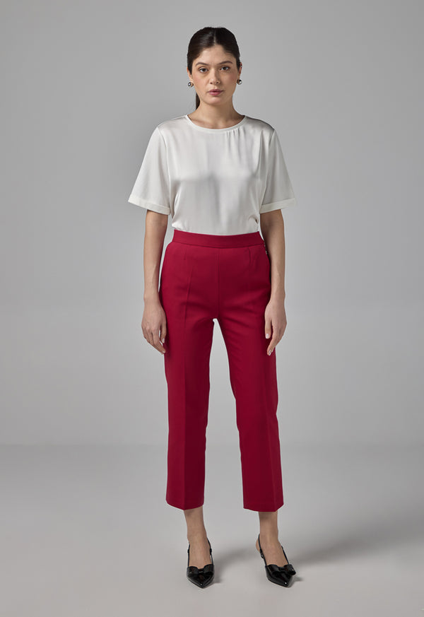 Choice Peg Leg Basic Trousers Burgundy