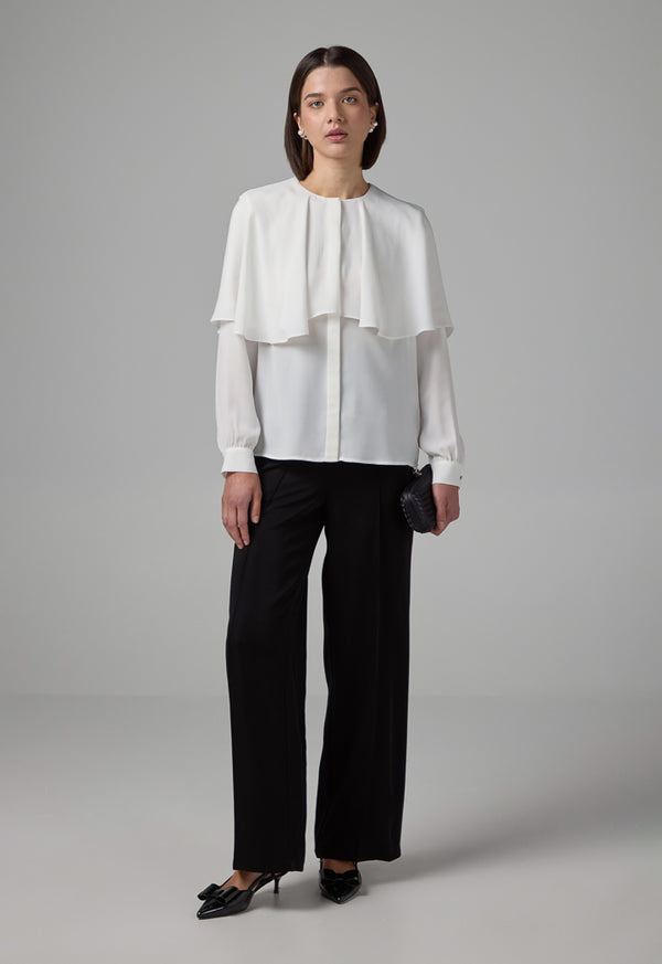 Choice Solid Relaxed Fit Blouse Off White