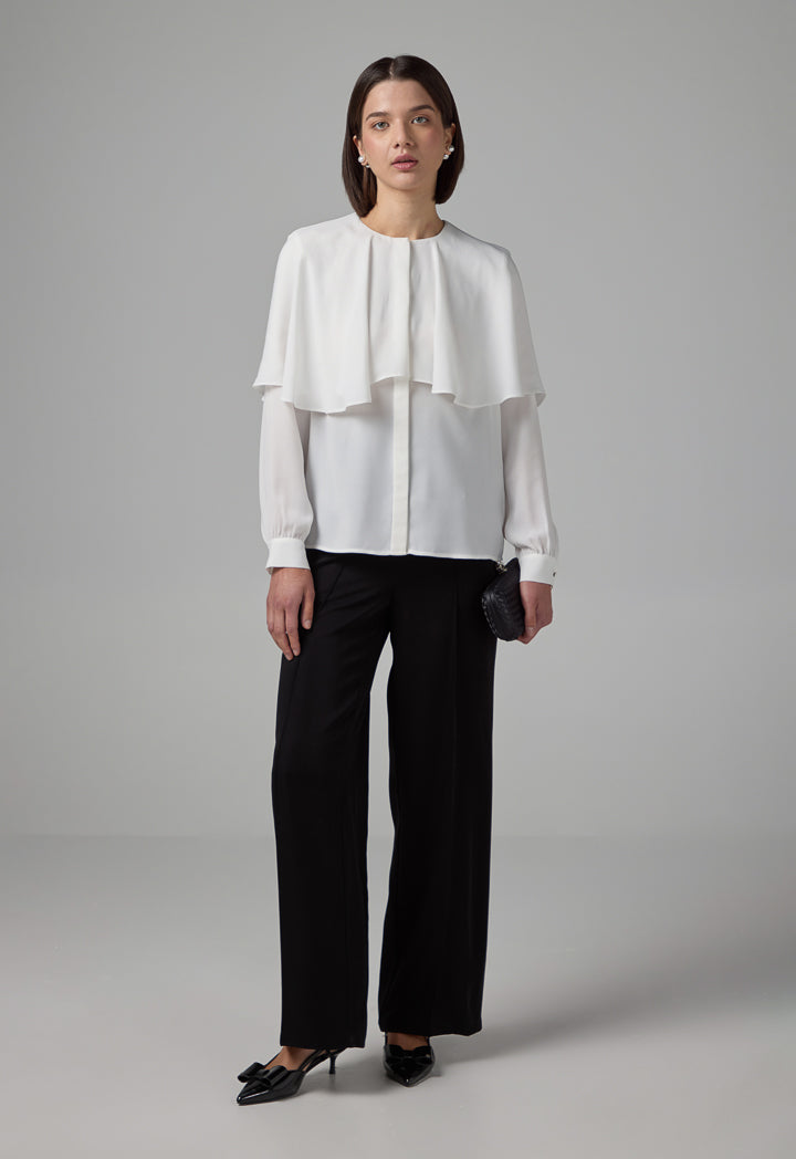 Choice Solid Relaxed Fit Blouse Off White
