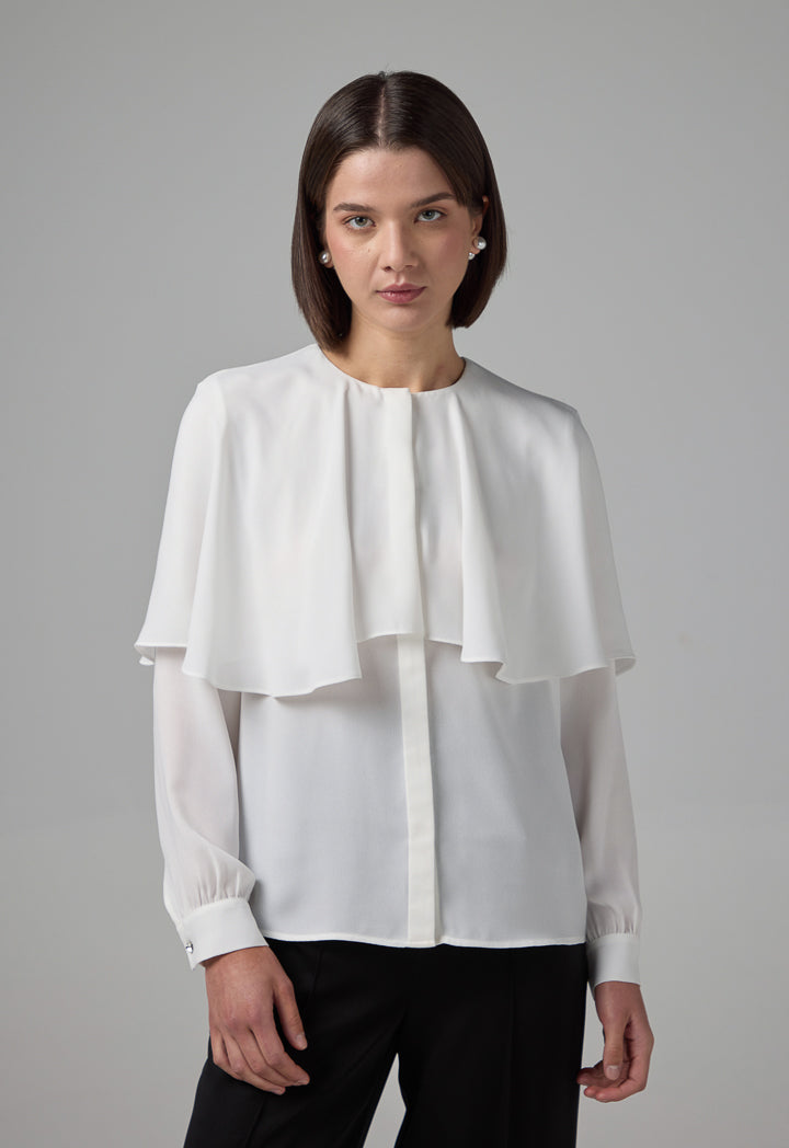 Choice Solid Relaxed Fit Blouse Off White