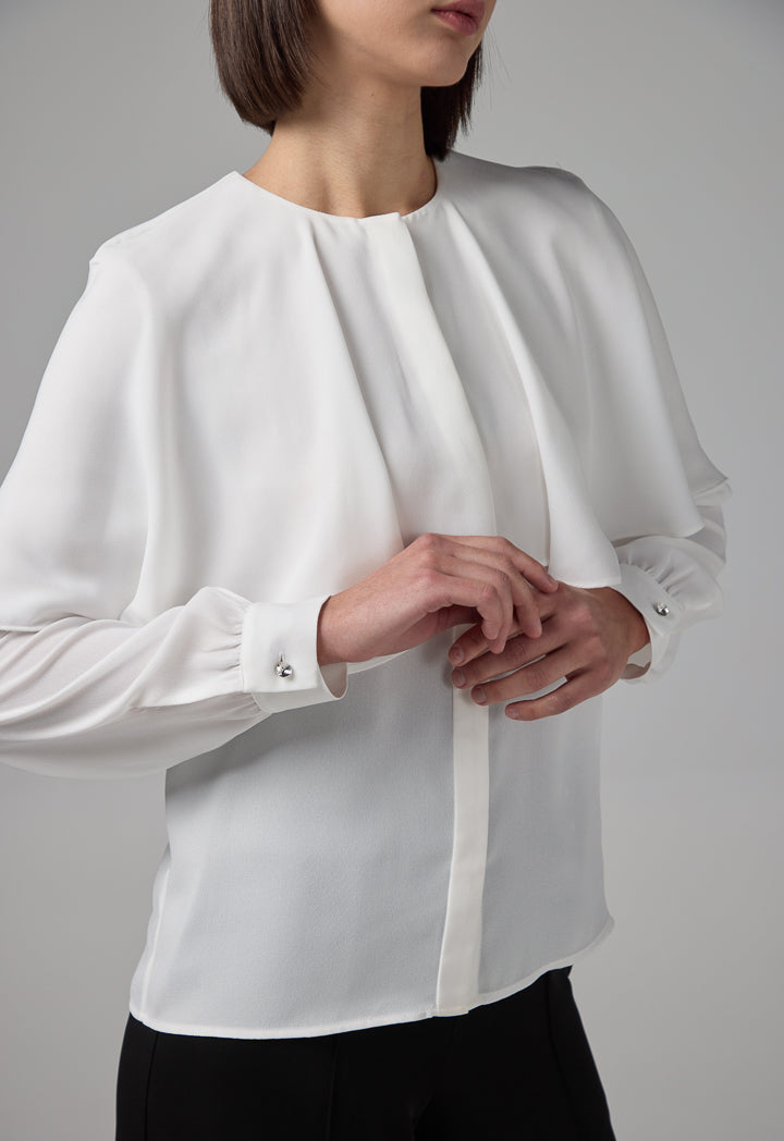 Choice Solid Relaxed Fit Blouse Off White