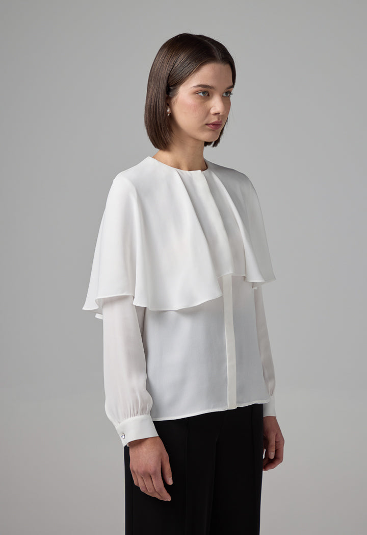Choice Solid Relaxed Fit Blouse Off White