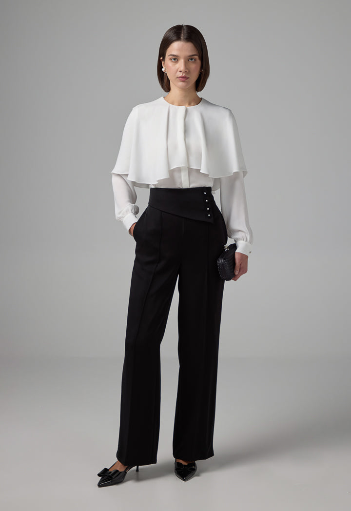 Choice Solid Relaxed Fit Blouse Off White