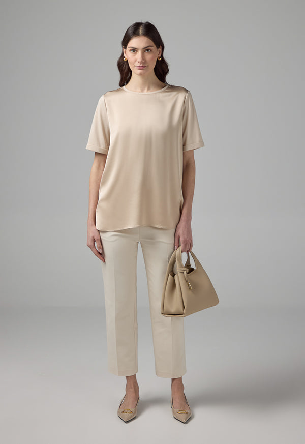 Choice Short Sleeve Basic T-Shirt Beige