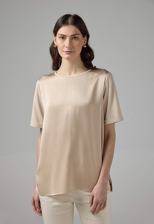 Choice Short Sleeve Basic T-Shirt Beige