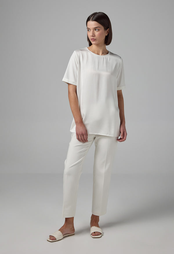 Choice Short Sleeve Basic T-Shirt Off White