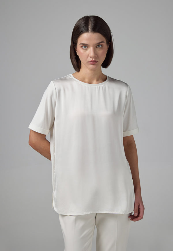 Choice Short Sleeve Basic T-Shirt Off White