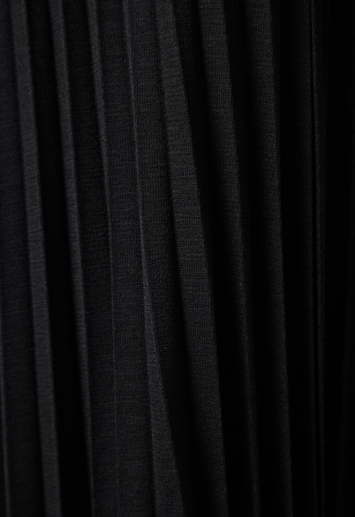 Choice Open Front Pleated Outerwear Black