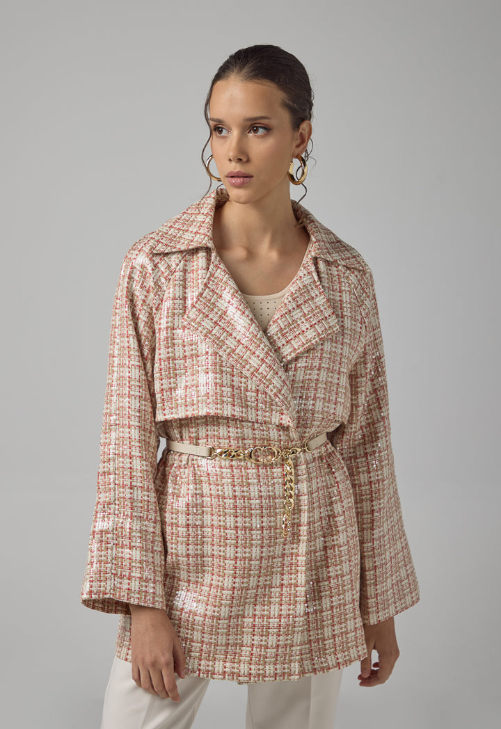 Choice Monogram Metallic Chain Belt Off White