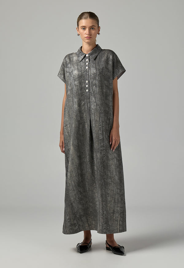 Choice Jacquard Texture Dress  Grey