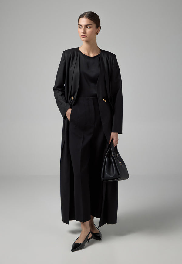 Choice Basic Straight Wide Leg Trousers Black