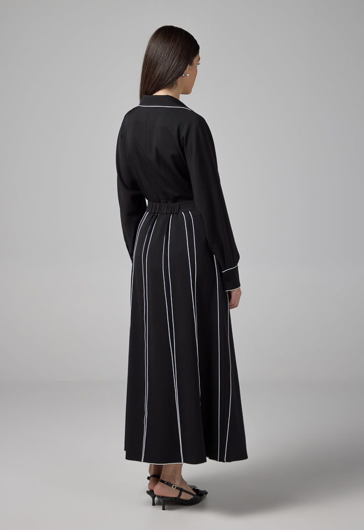 Choice Contrast Plated Skirt Black
