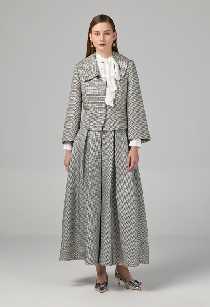 Choice Contrast Sequin Embellished Jacket Black