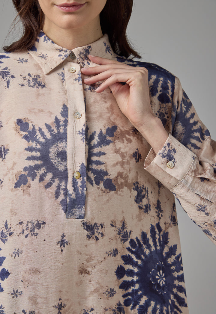 Choice Printed Long Sleeve Dress Multi Color