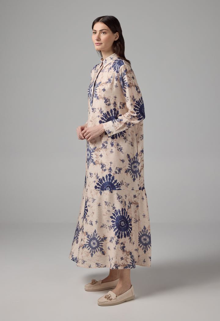 Choice Printed Long Sleeve Dress Multi Color