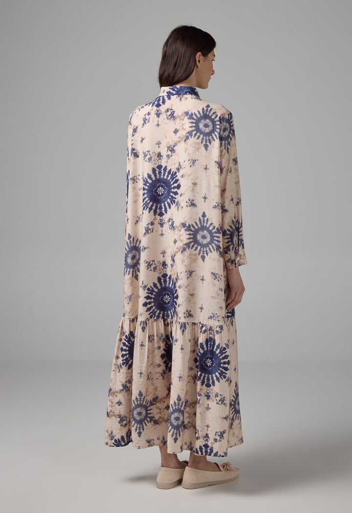 Choice Printed Long Sleeve Dress Multi Color