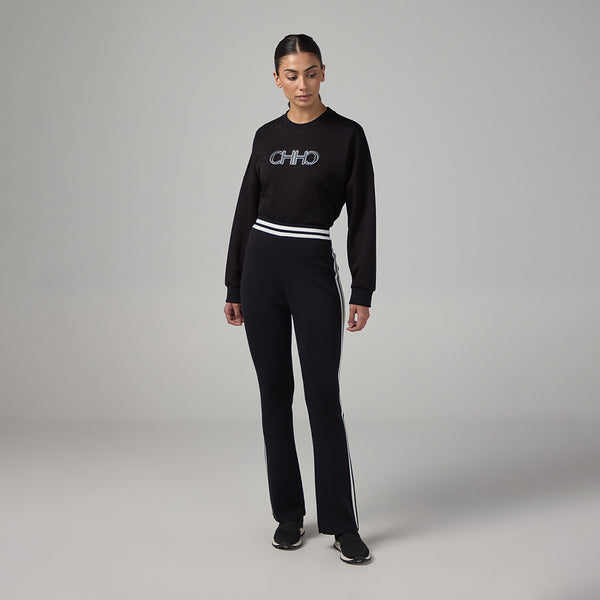 Choice Contrast Elastic Waistband Sweatpants Black