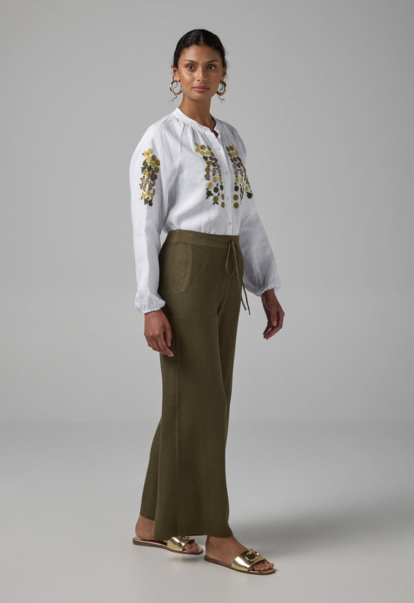 Choice Solid Knitted Trousers Khaki